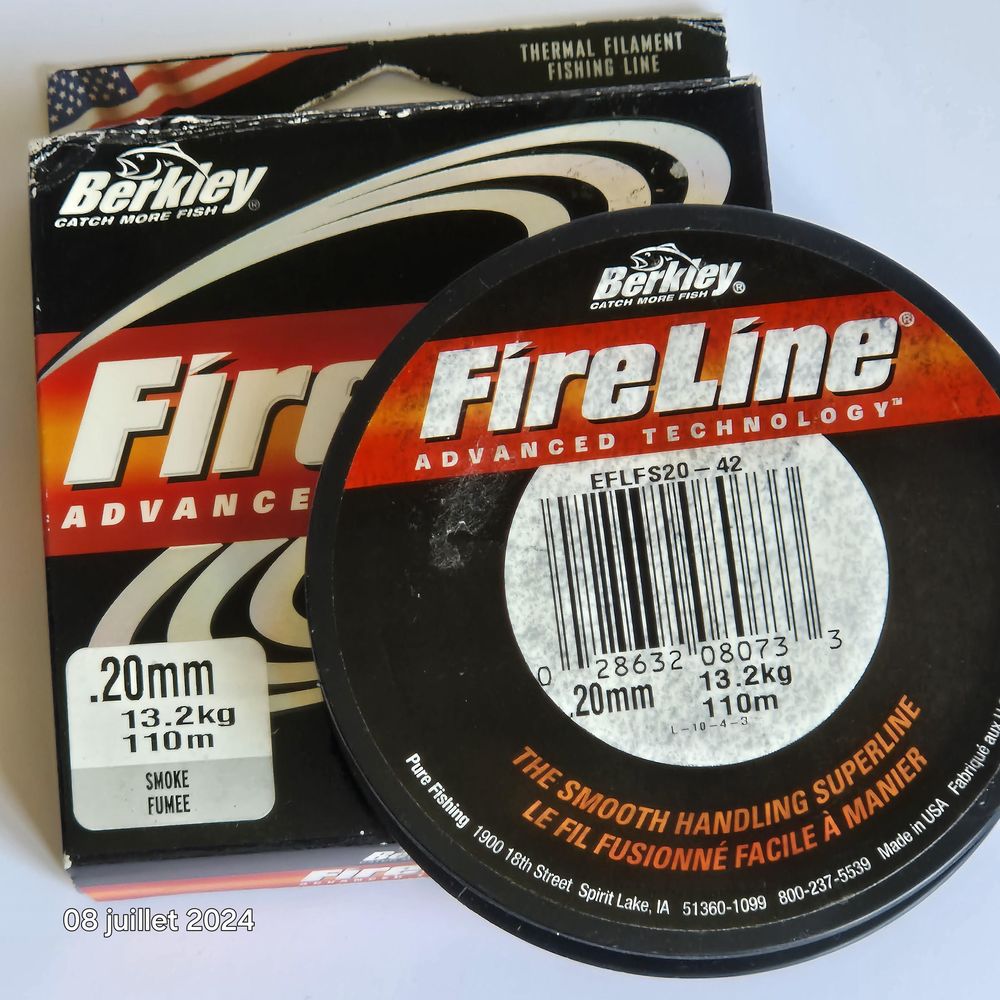 Tresse Berkley Fireline Fused Original - Smoke - 110 m, 0.20 20 Saint-Quentin-la-Chabanne (23)