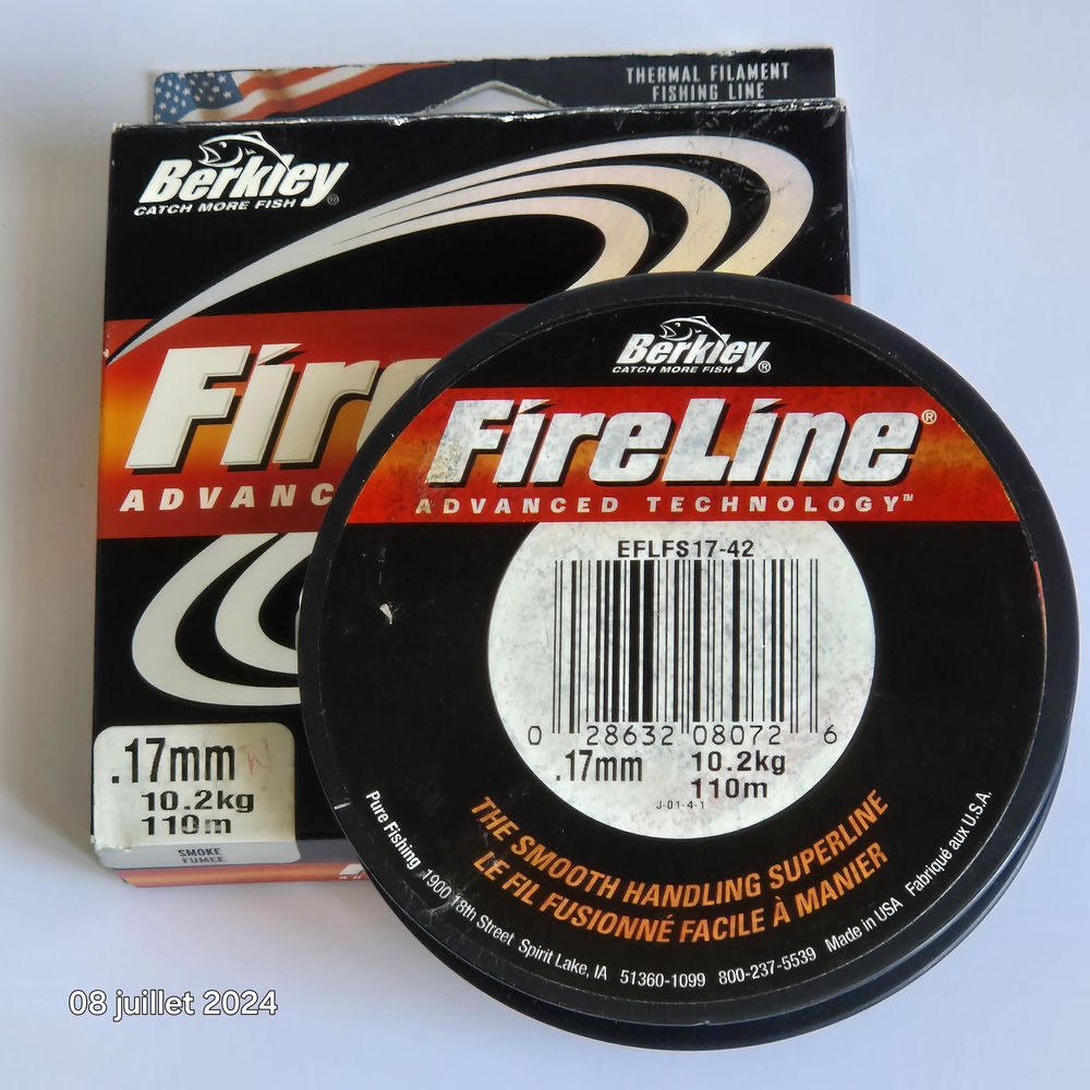 Tresse Berkley Fireline Fused Original - Smoke - 110 m, 0.17 20 Saint-Laurent (23)