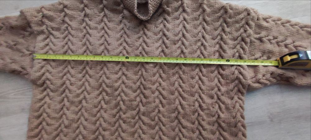 Tricot mixte fait main en laine d'Alpaga �pais et chaud 80 Orange (84)