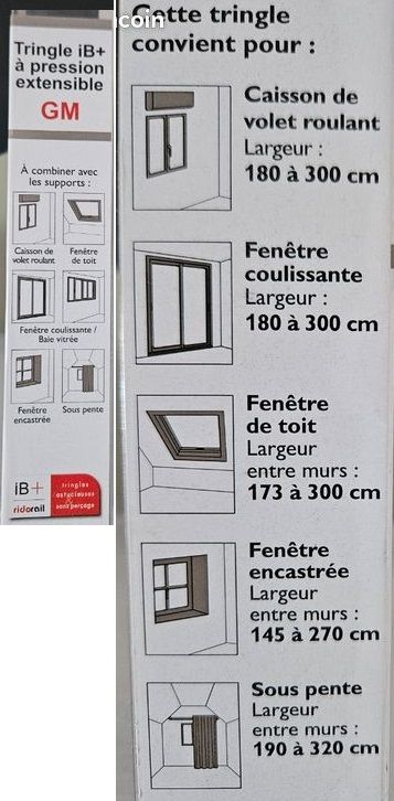 Tringle � rideau IB+ � pression extensible 10 Beauchamp (95)