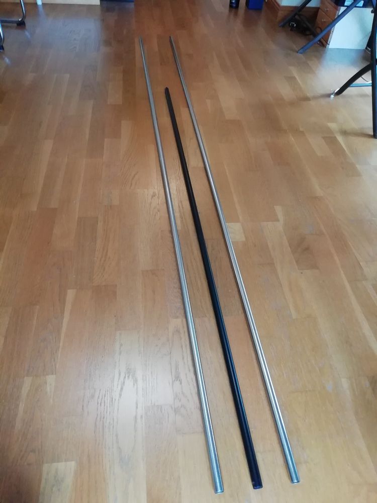 Lot de 3 tringles à rideaux avec accessoires