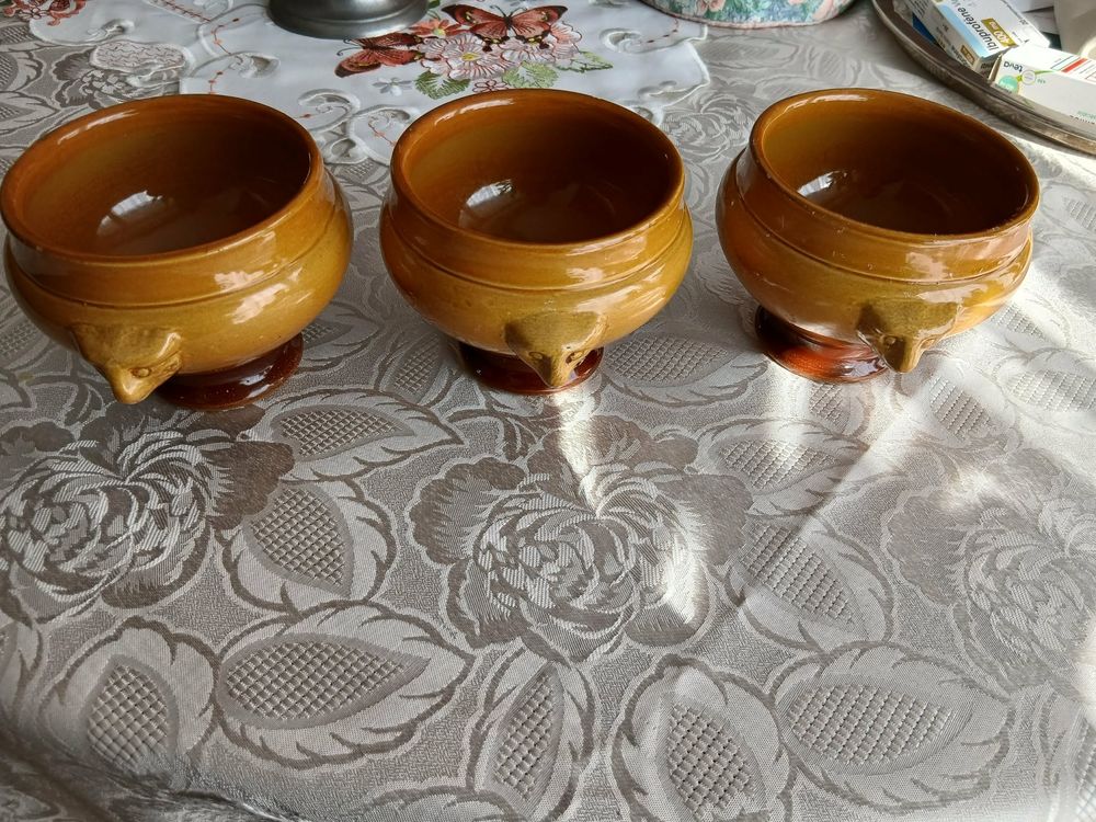  Trois bols vintage � soupe � l'oignon t�te de lion N�1463 10 Beaune (21)