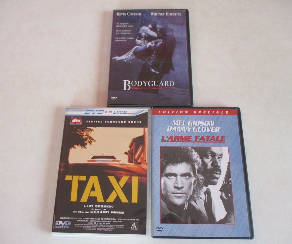 Lot de trois films en DVDS : Bodyguard Taxi L'arme Fatale  5 Saint-Jean-Bonnefonds (42)
