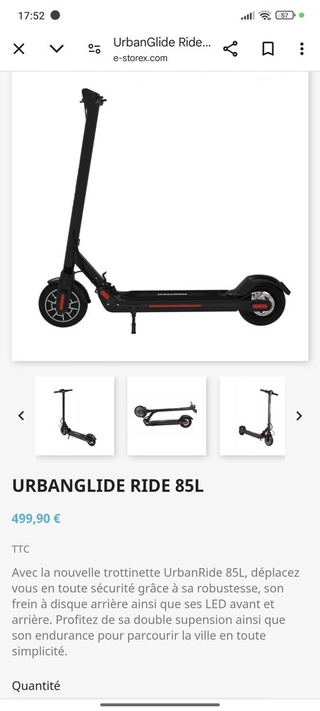 Trotinette �lectrique Urban glide 85L 200 Rennes (35)