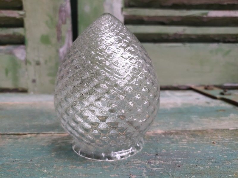 Tulipe Verre Holophane Forme Globe Obus Pomme de Pin 70 Loches (37)