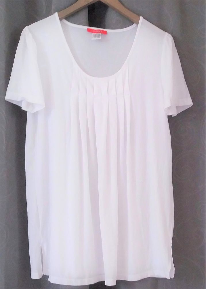 tunique blanche a plis ou tunique de plage  - T 38 - 40 / 40 3 Domart-en-Ponthieu (80)