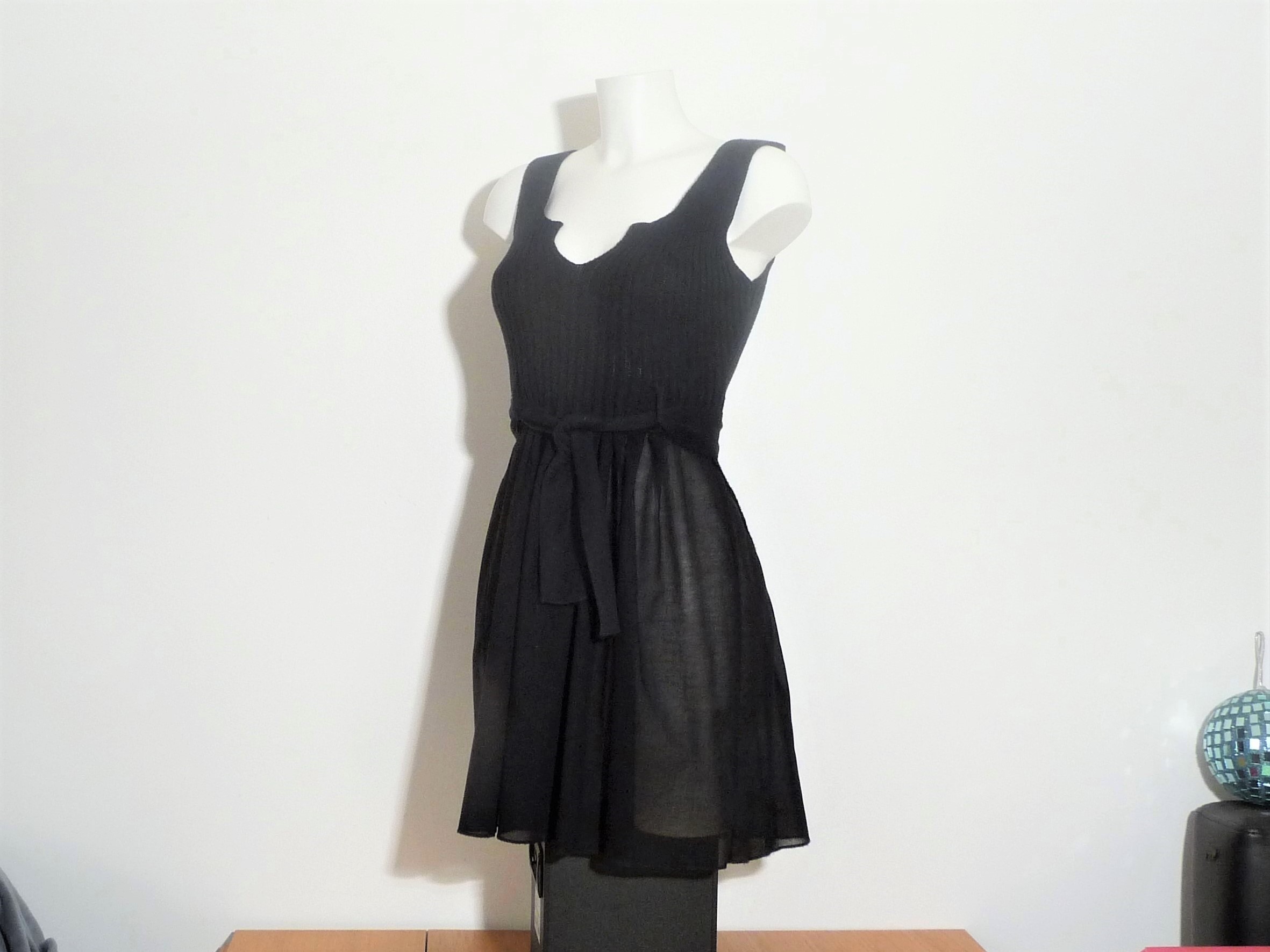 Tunique Longue/ Robe Bi Mati�re Noir et Ceinture- Cop Copine 50 Paris 15 (75)