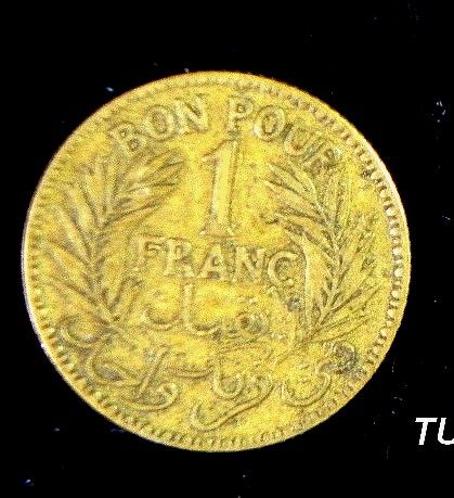 TUNISIE ,Pièce BON POUR 1 FR 1921 / piece 20 frs 1950 10 Albi (81)