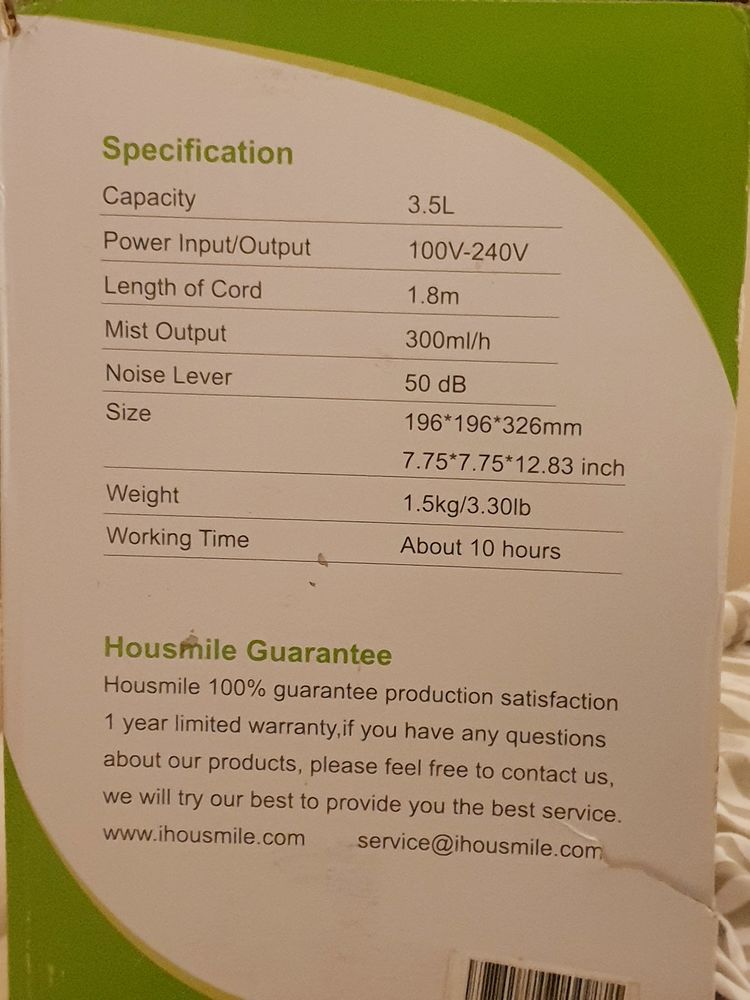 Ultrasonic pure humidifier 20 Montigny-le-Bretonneux (78)