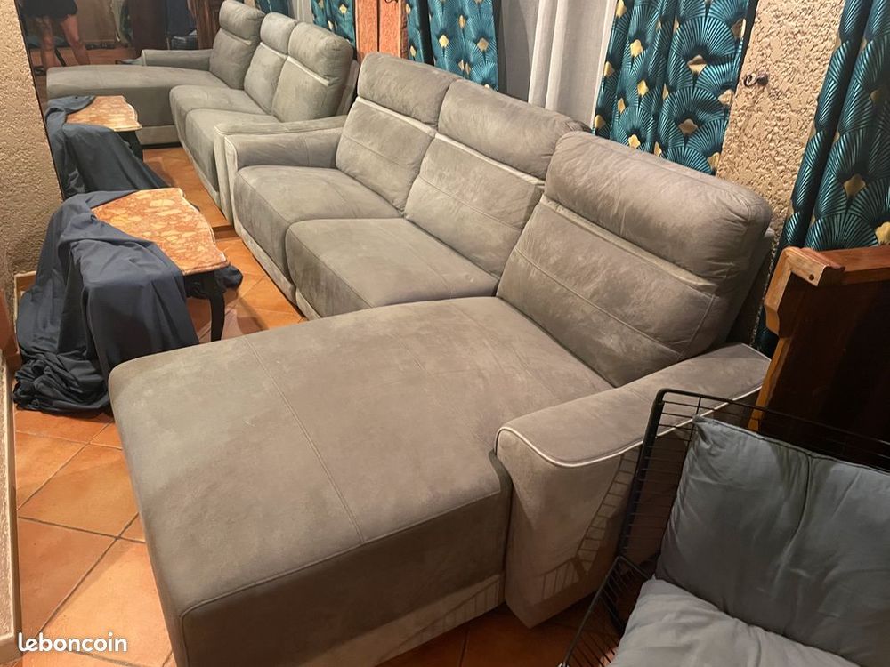 URGENT : Canap� d'angle gris relax �lectrique 4 places 550 Pierrefeu-du-Var (83)