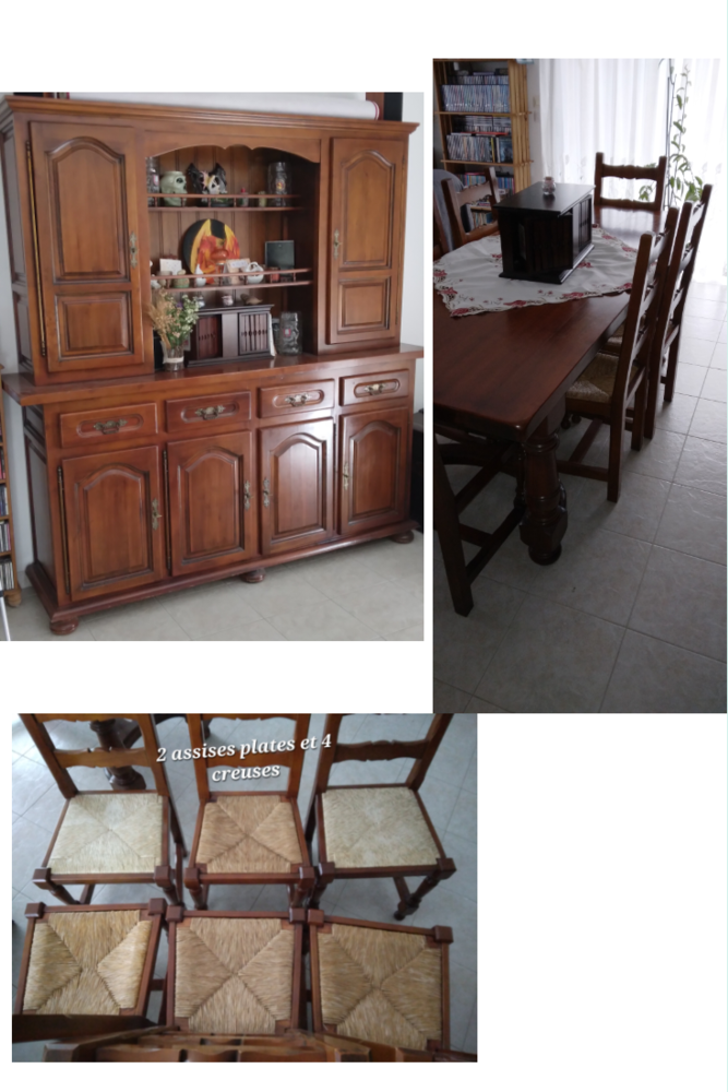 Vaisselier, table, chaises 900 Ch�teau-l'�v�que (24)