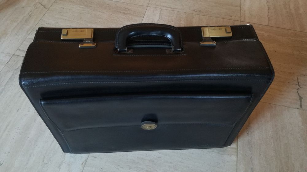 Valise de commercial en cuir noir 25 Laill� (35)