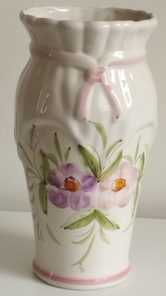 Vase blanc rose printanier 18 Le Havre (76)
