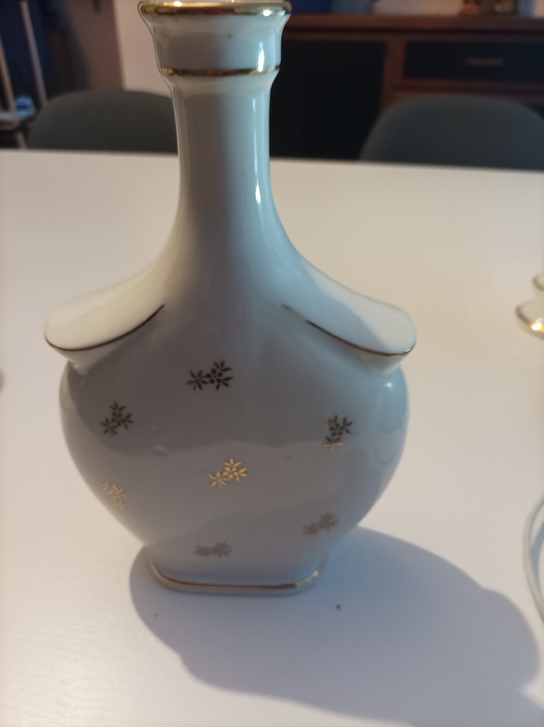 Vase en C�ramique Blanc Motif Flocons Dor�s 120 Issoire (63)