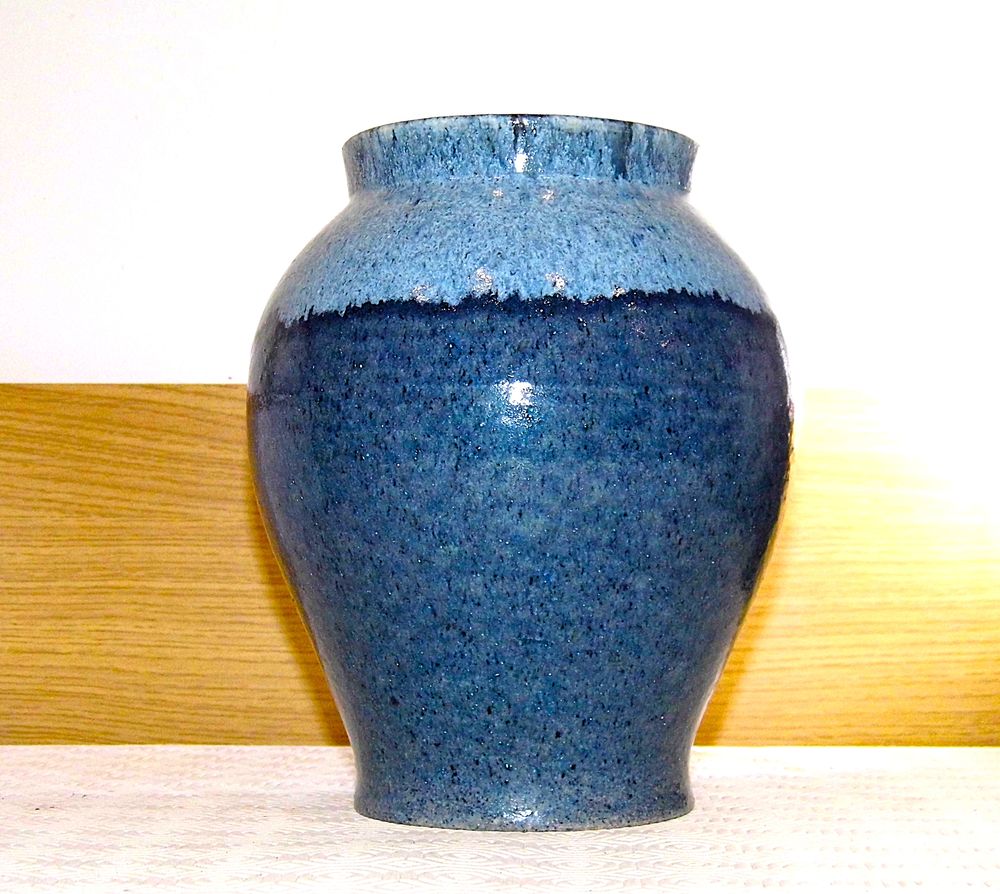 VASE C�ramique bleu nuanc� ACCOLAY ann�es 60 vintage 60 Dunkerque (59)