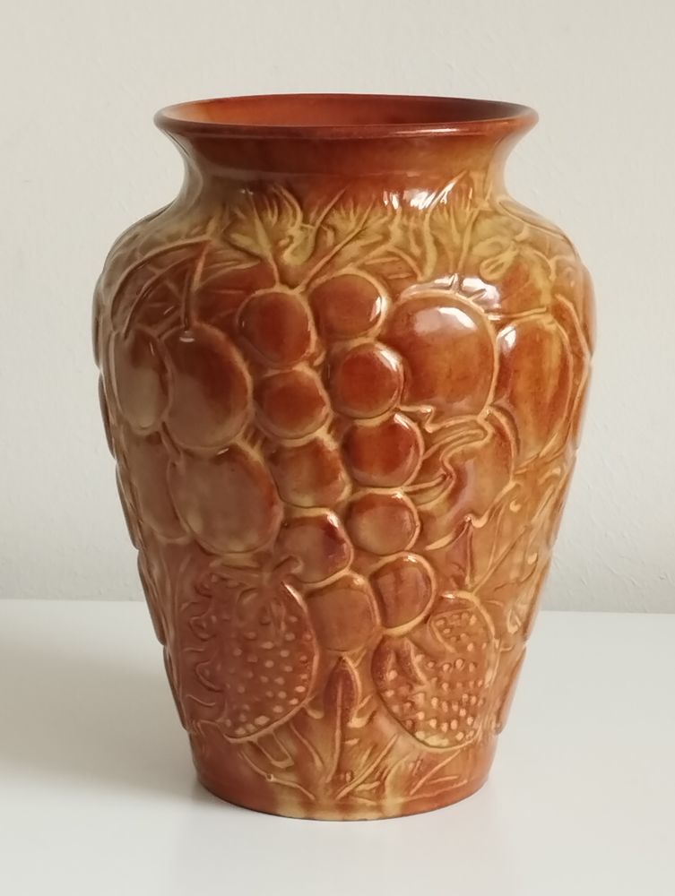 Vase en c�ramique printanier marron 17 Le Havre (76)