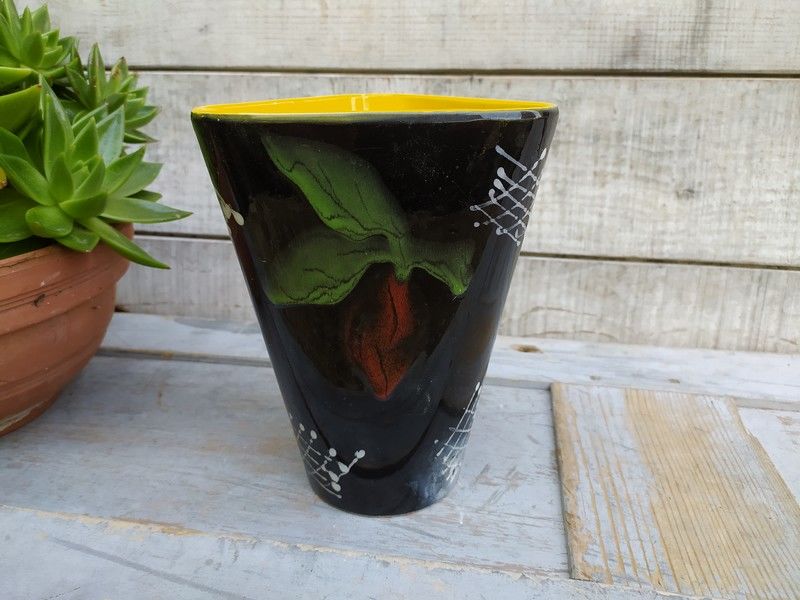 Vase C�ramique Vintage Po�t-Laval �maill� Sign� M
32 Loches (37)