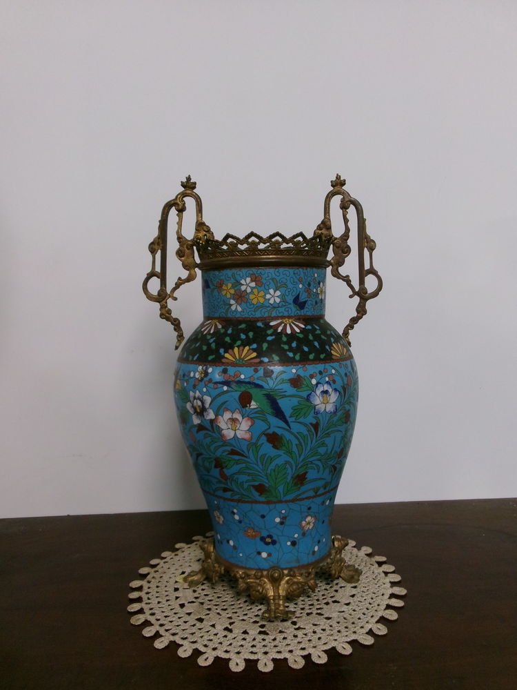 Vase cloisonn� ancien 165 Ch�teau-l'�v�que (24)