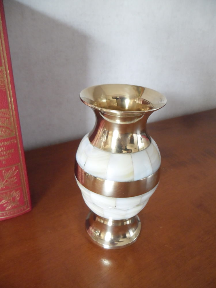 Vase nacre et laiton, vintage chic 20 Seclin (59)