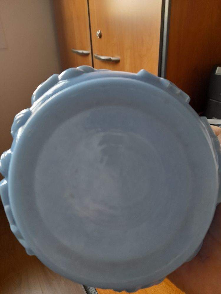 VASE en opaline bleu incrust� Vintage 100 Algolsheim (68)