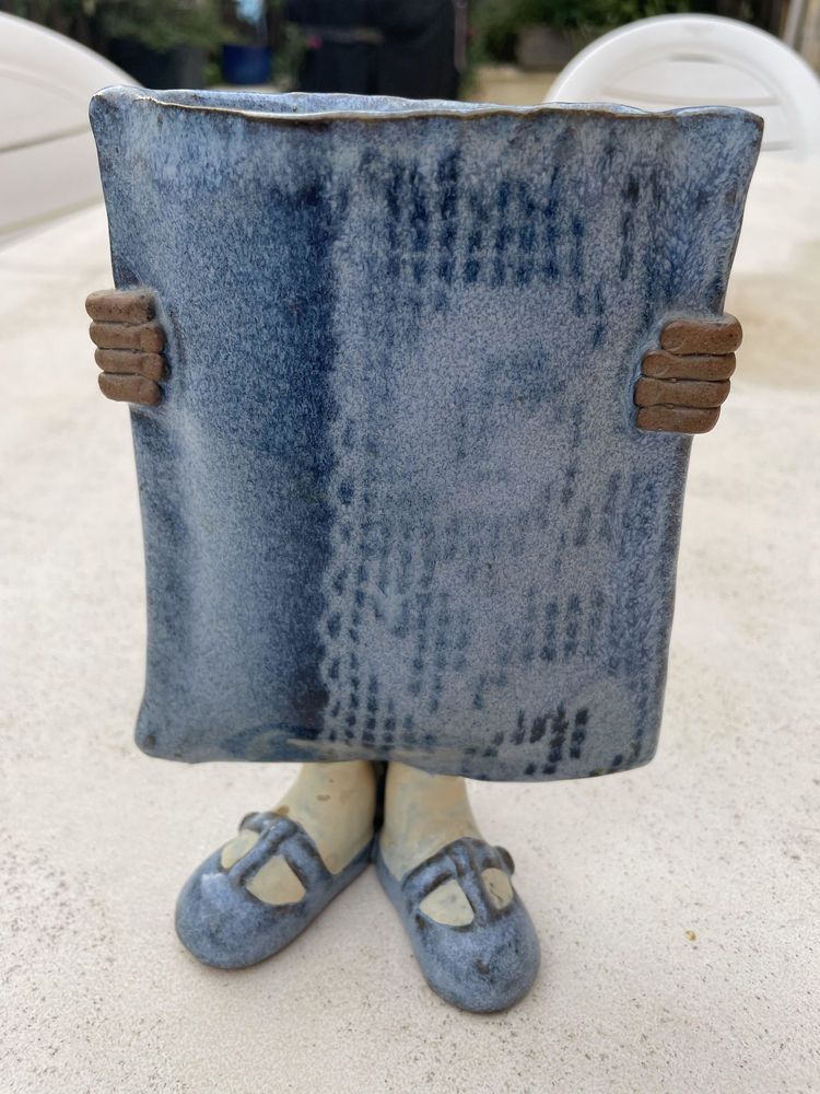 Vase Pieds Bleu Poterie �maill�e 25 Vigneux-sur-Seine (91)