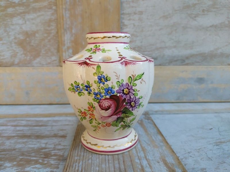Vase Pique-Fleurs Fa�ence de Clamecy Roger Colas 35 Loches (37)