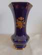 Vase en porcelaine de Limoges Bleu de Four Incrustation Or 85 Clohars-Carnot (29)