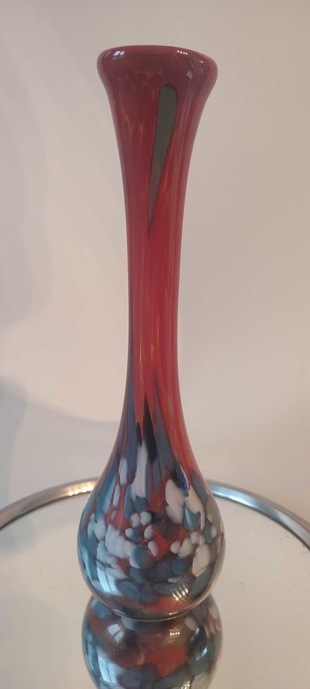 Vase Soliflore en Verre Souffl�  Spatter Glass  ann�es+60-70 30 Clermont (60)