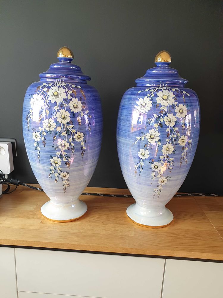 lot de 2 vases bleus fleuris 80 Cysoing (59)