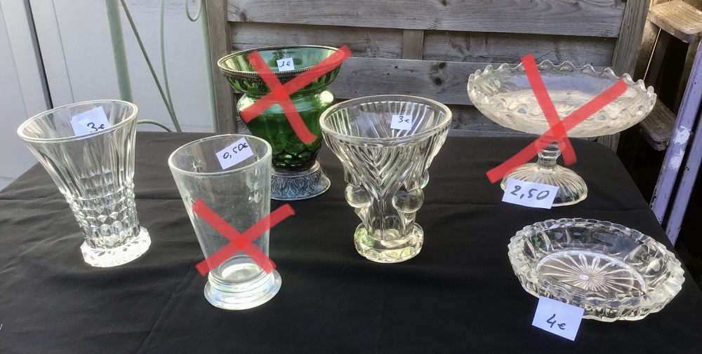 Vases, coupe à fruits, cendrier en verre, anciens 1 Montauroux (83)