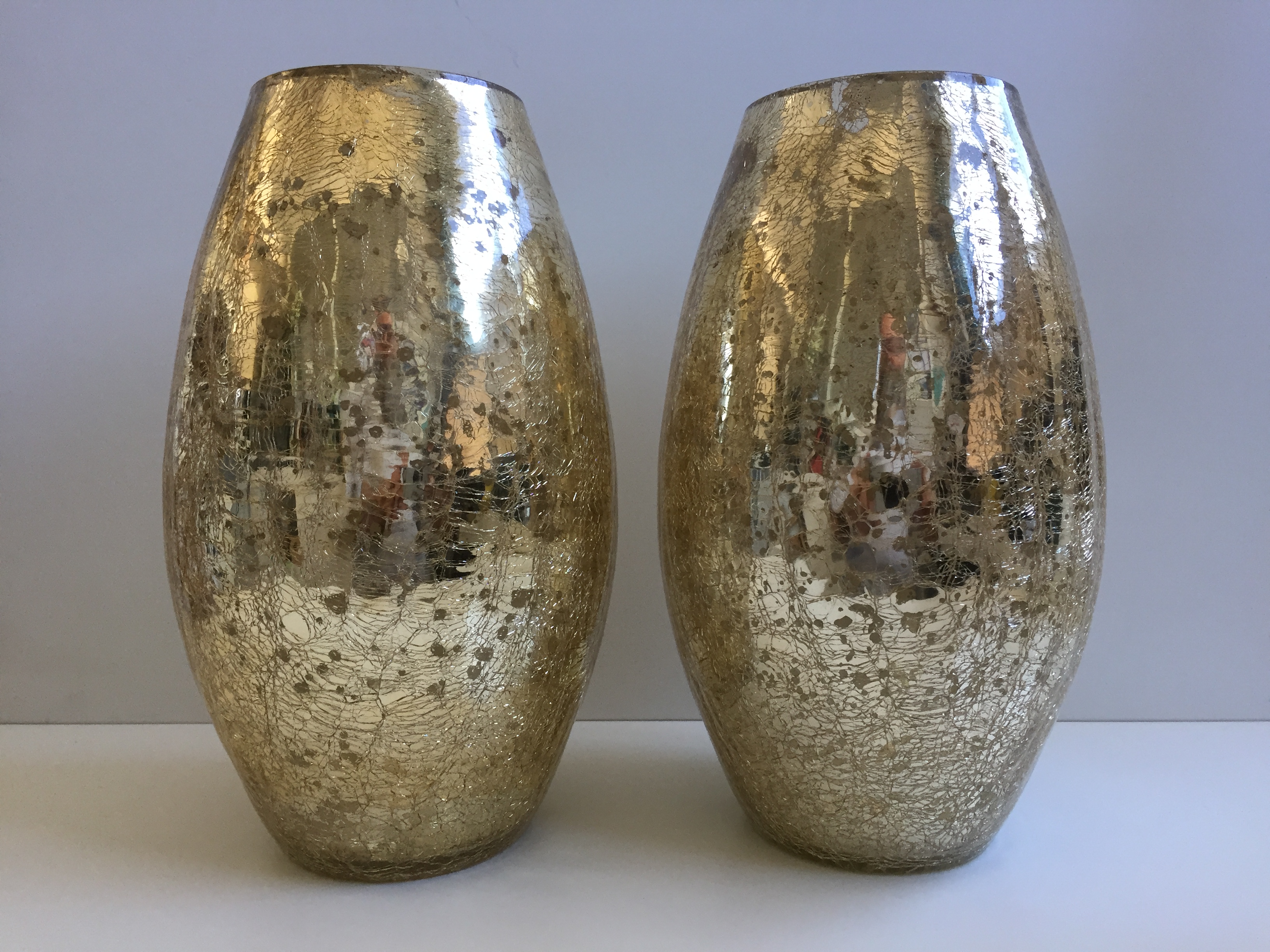 Vases Ovo�des Mercuris�s Craquel�s Design Moderniste 89 Marseille 11 (13)