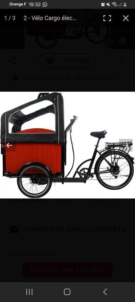 V�lo Cargo �lectrique 1500 Enghien-les-Bains (95)