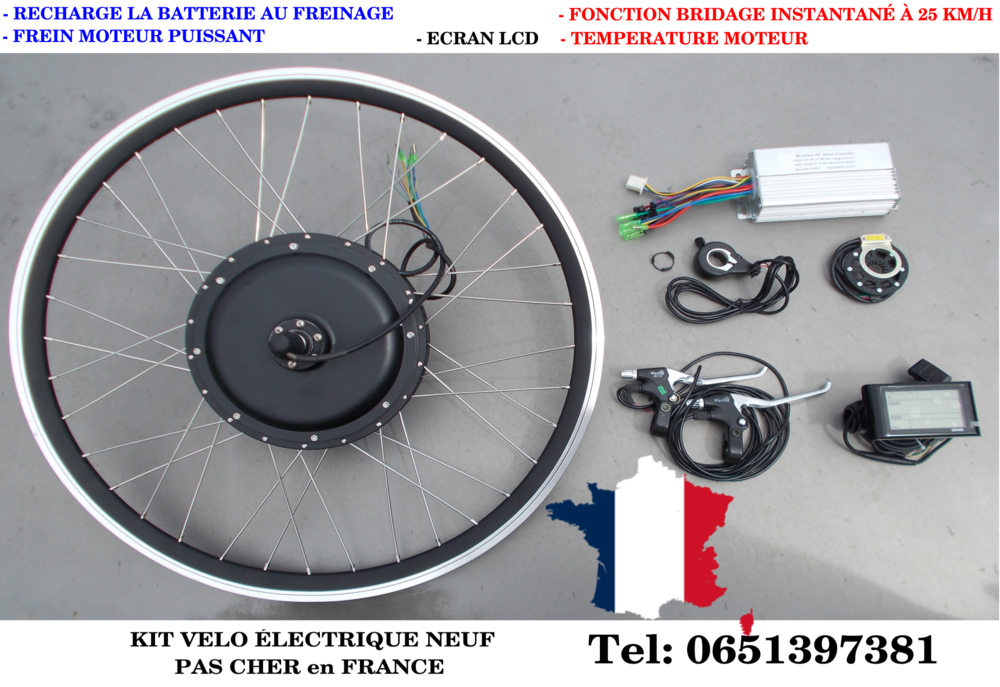 Kit v�lo �lectrique 26'' 1000W R�g�n�ration au freinage 325 Saint-Brieuc (22)