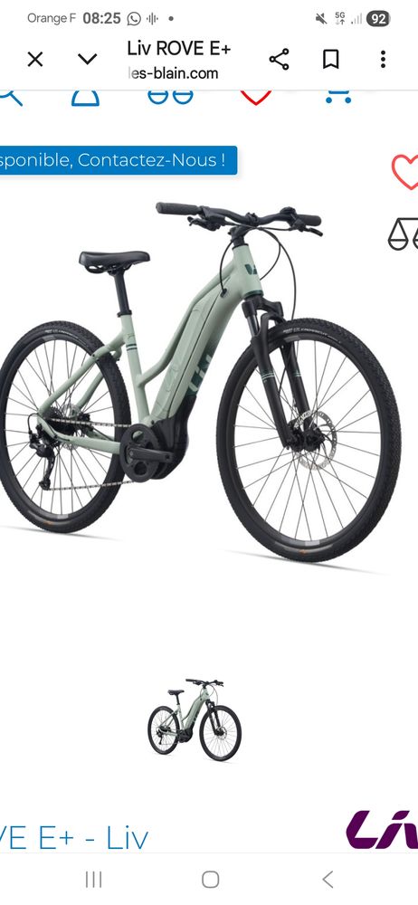 Velo vtc electrique LIV ROVE E+ 1500 Vaugneray (69)