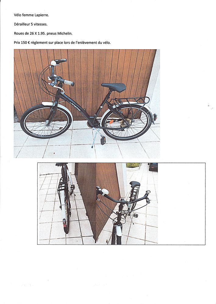 V�lo mixte femme 150 Tours (37)