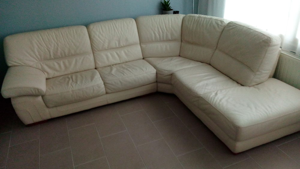 Vend canap� angle cuir de buffle 5 places 450 Appeville-Annebault (27)