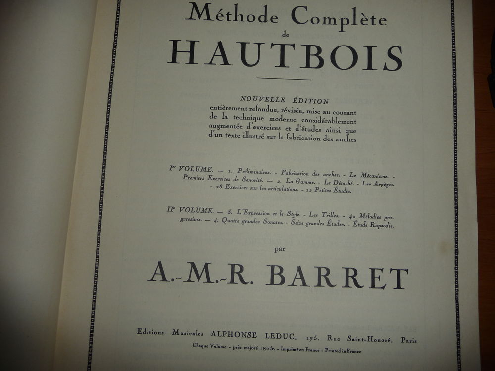 Vends de m�thodes de Hautbois 30 Provin (59)