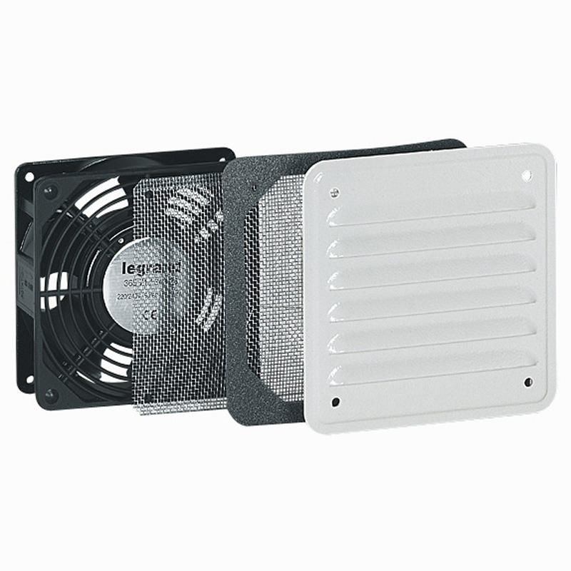 Ventilateur avec ou�e plastique d�bit 40m�/h avec filtre et 160m�/h soufflage libre - IP54 IK08 - RAL7035 100 Lens (62)