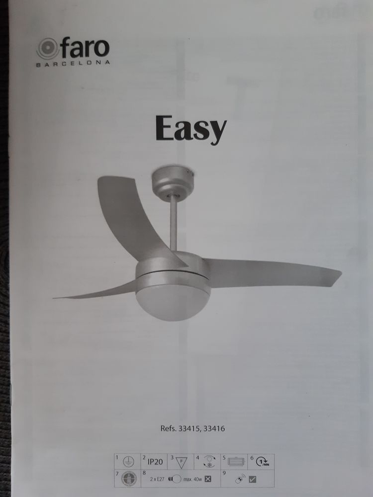 Ventilateur de plafond FARO EASY avec lumi�re et t�lecomande 80 Vence (06)