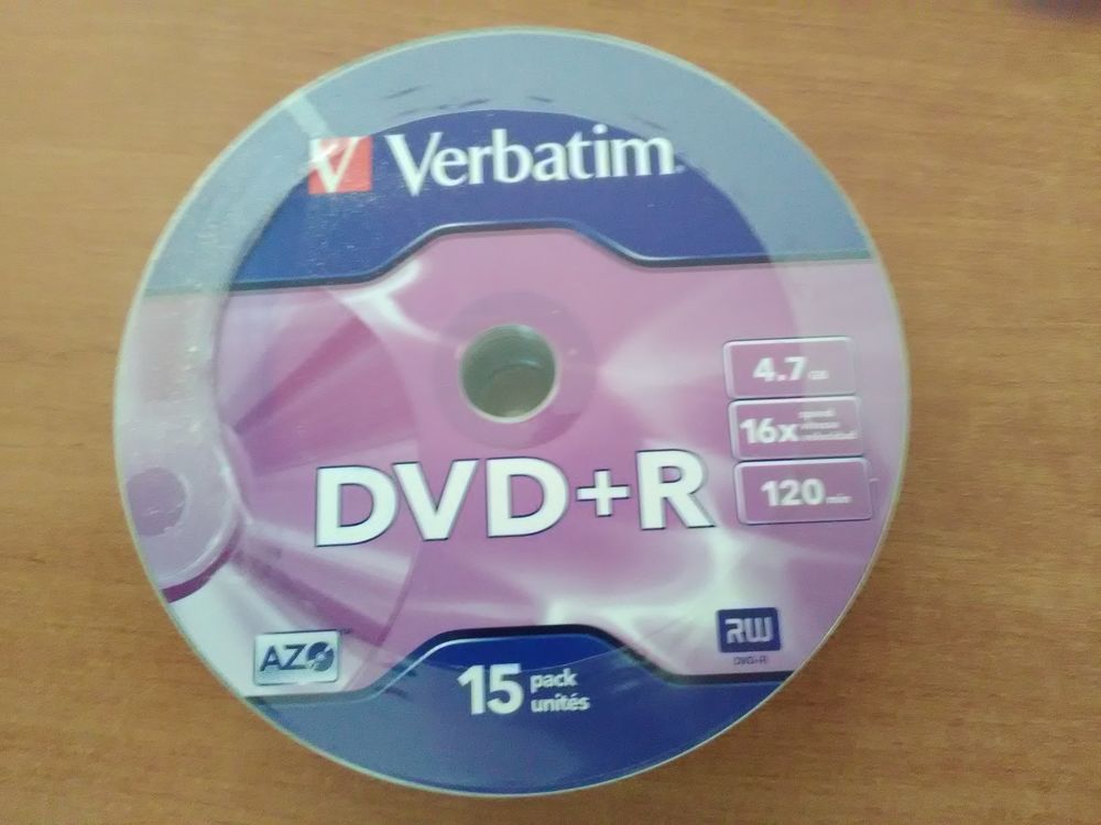 DVD+R Verbatim 4.7GB, 16X, 120min, pack de 15 
16 Blaye (33)