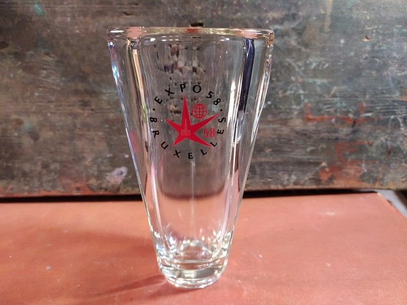 Verre Bi�re �maill� Exposition Universelle Bruxelles 1958 40 Loches (37)