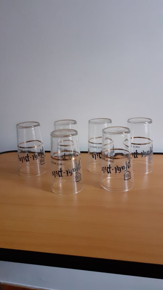 Lot de 6 verres � bi�re bistro anciens 15 Grisolles (82)