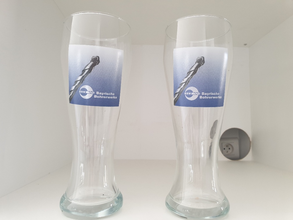 6 verres � bi�re (chopes) type brasserie 15 Mouxy (73)