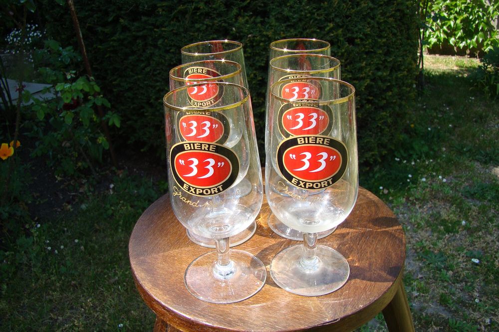 6 verres � bi�re 33 Export Grand Prestige - bistrot vintage 20 Gargenville (78)