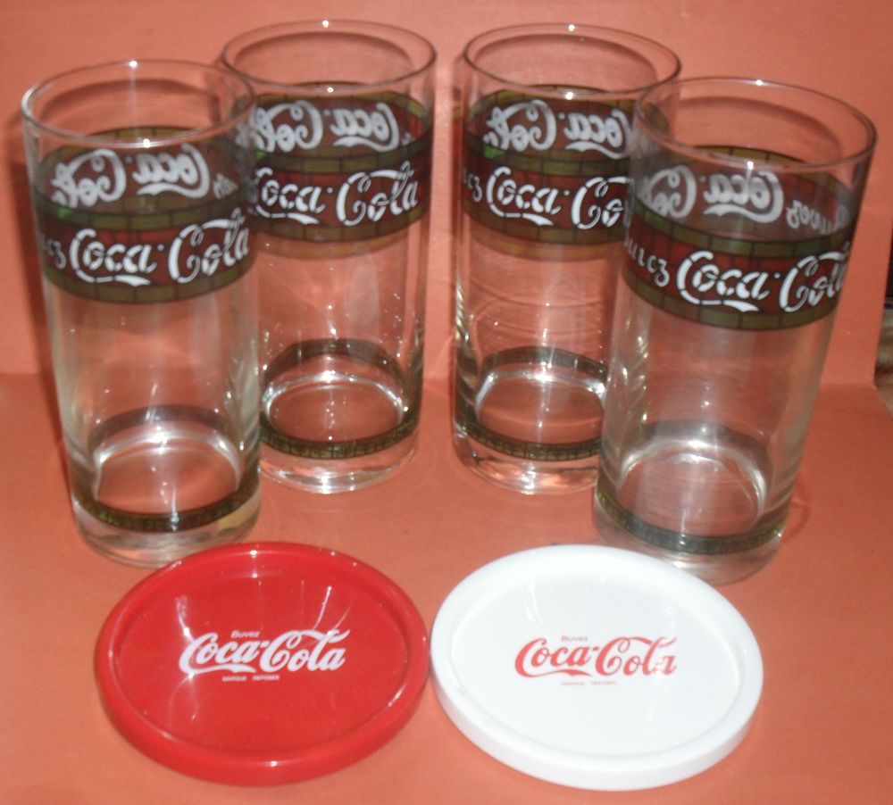 4 verres Coca Cola Vintage et 2 sous verre 250 Montreuil (93)