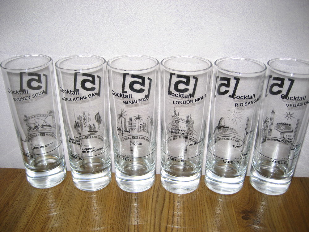 Lot de 6 verres cocktails du Monde BY LABEL 5 , neufs 12 Reims (51)