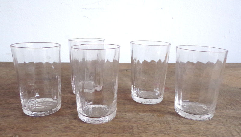 5 verres � liqueur ou digestif en verre blanc 2 Laval (53)