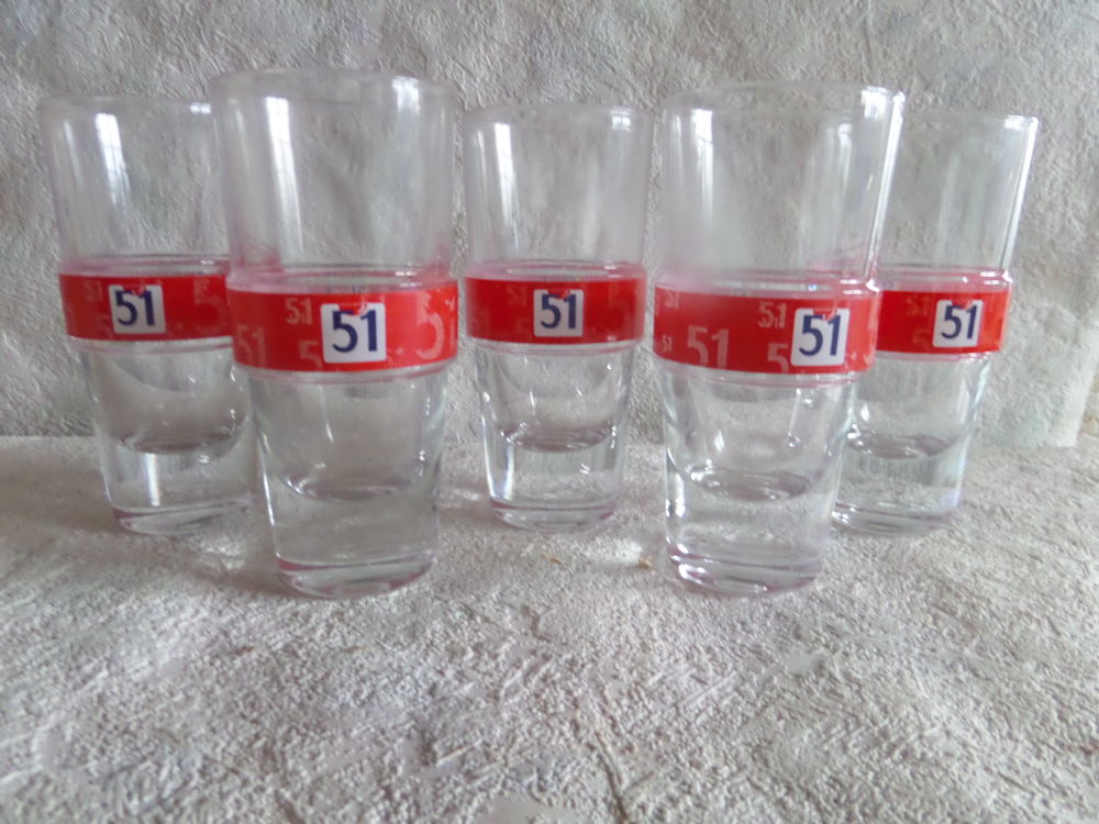 5 verres PASTIS 51 rouge 10 Lyon 8 (69)