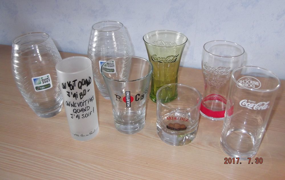 Lot de 8 verres publicitaires neufs 10 Aix-les-Bains (73)