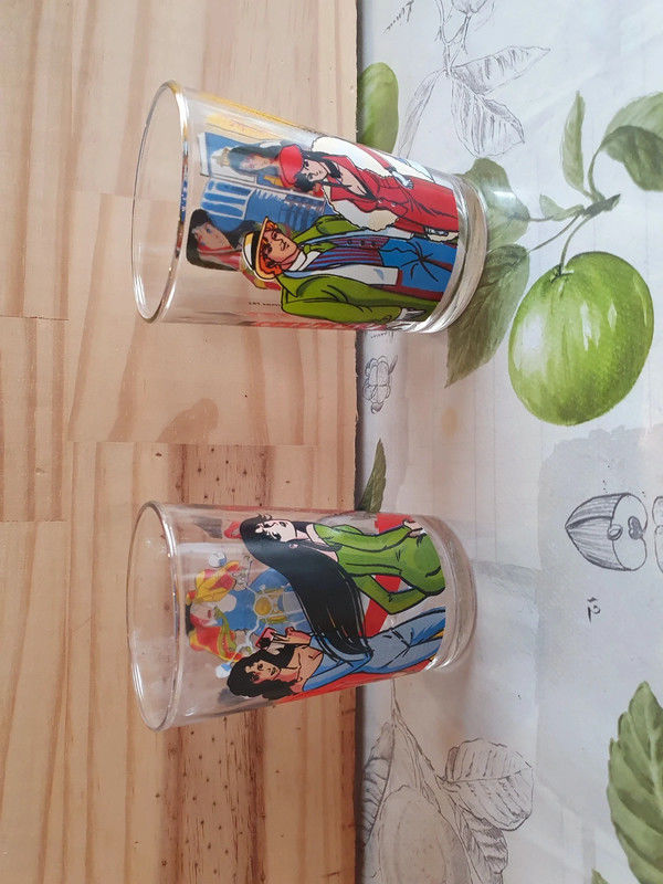 lot de 2 verres vintage 
made in france 
Catseyes 20 Aubvillers (80)